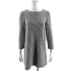 Gap Womens Tweed Shift Dress Size Small Black White Silver Houndstooth